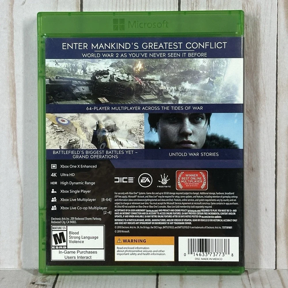 Battlefield 1 & Battlefield V Microsoft Xbox One Game CIB 2‎ Lot